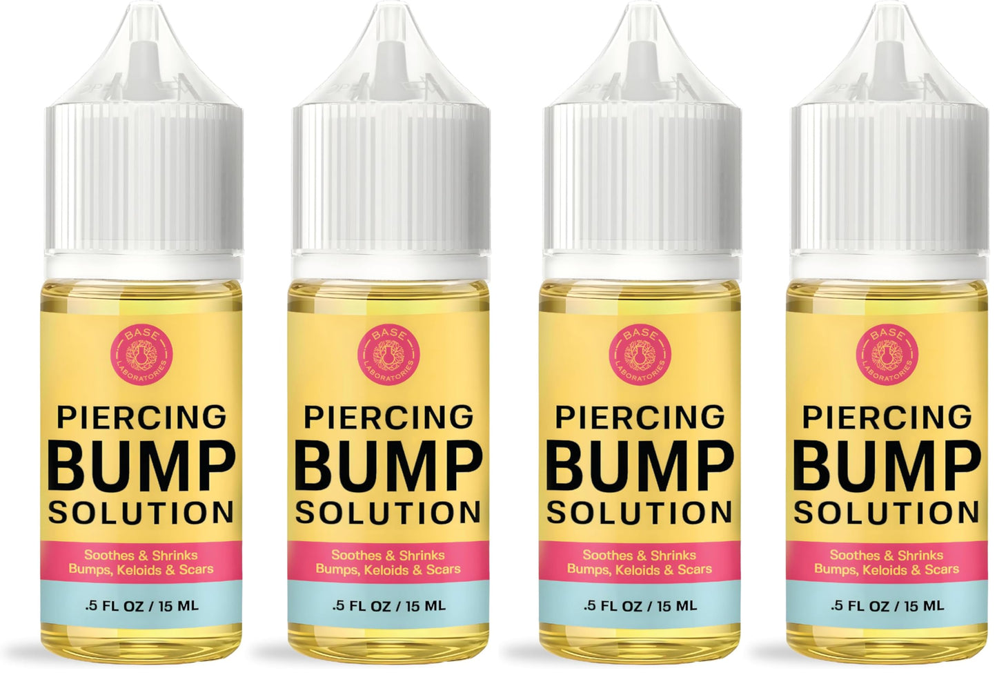HotBASE LABORATORIES Piercing Bump Solution & Keloid Bump Removal | Soothing Piercing Aftercare for Piercing Bumps & Keloid Scar Removal | Ear & Nose Keloid Bumps Piercing Aftercare Solution Oil | 0.5 oz