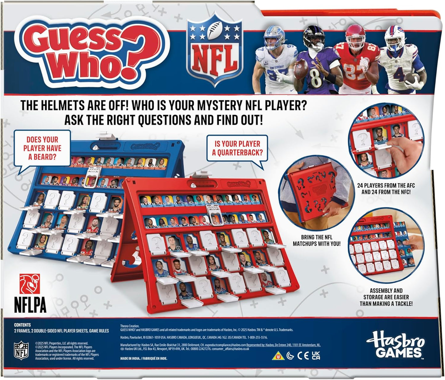 HotGuess Who? NFL Edition Board Game | Officially Licensed NFL Game for Kids and Families | Ages 6+ | 2 Players | 15 Mins. | Football Games