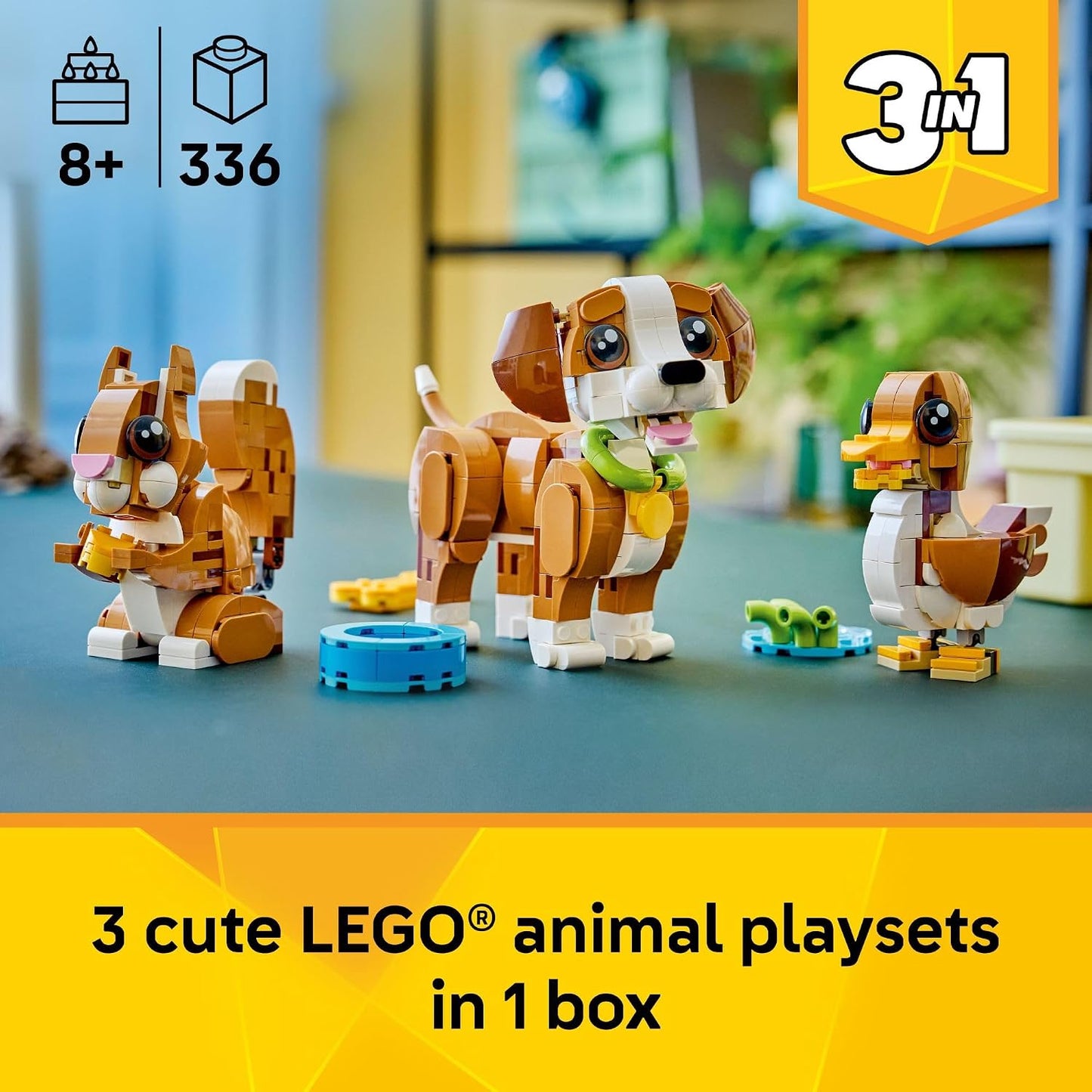 Hot LEGO Creator 3 in 1 Cute Animals: Playful Puppy Dog Building Toy - Bedroom Decor for Girls & Boys, Ages 8+ - Gift for Birthdays - Build a Dog, Squirrel, or Duck - 31382