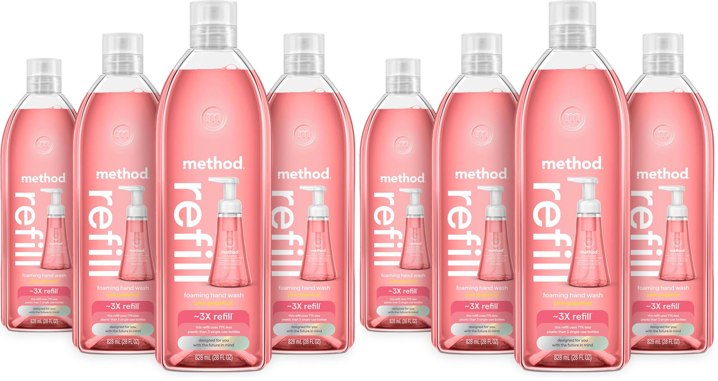 Hotmethod Foaming Hand Wash, Sweet Water - Leaves Hands Feeling Soft & Clean, for Bathroom & Kitchen, Notes of Dewy Lemon Leaf, Grapefruit & Star Jasmine, 10 fl oz, 3 pack
