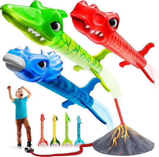 HotNinja Blast Dinosaur Toy Rocket Launcher for Kids Toys for Kids 3-5 5-7 4-6 - Outdoor Toys for Kid Ages 4-8 - 3 4 Year Old Boy Birthday Gift - Gifts for Boys Age 3 4 5 6 Years Toy for Toddlers