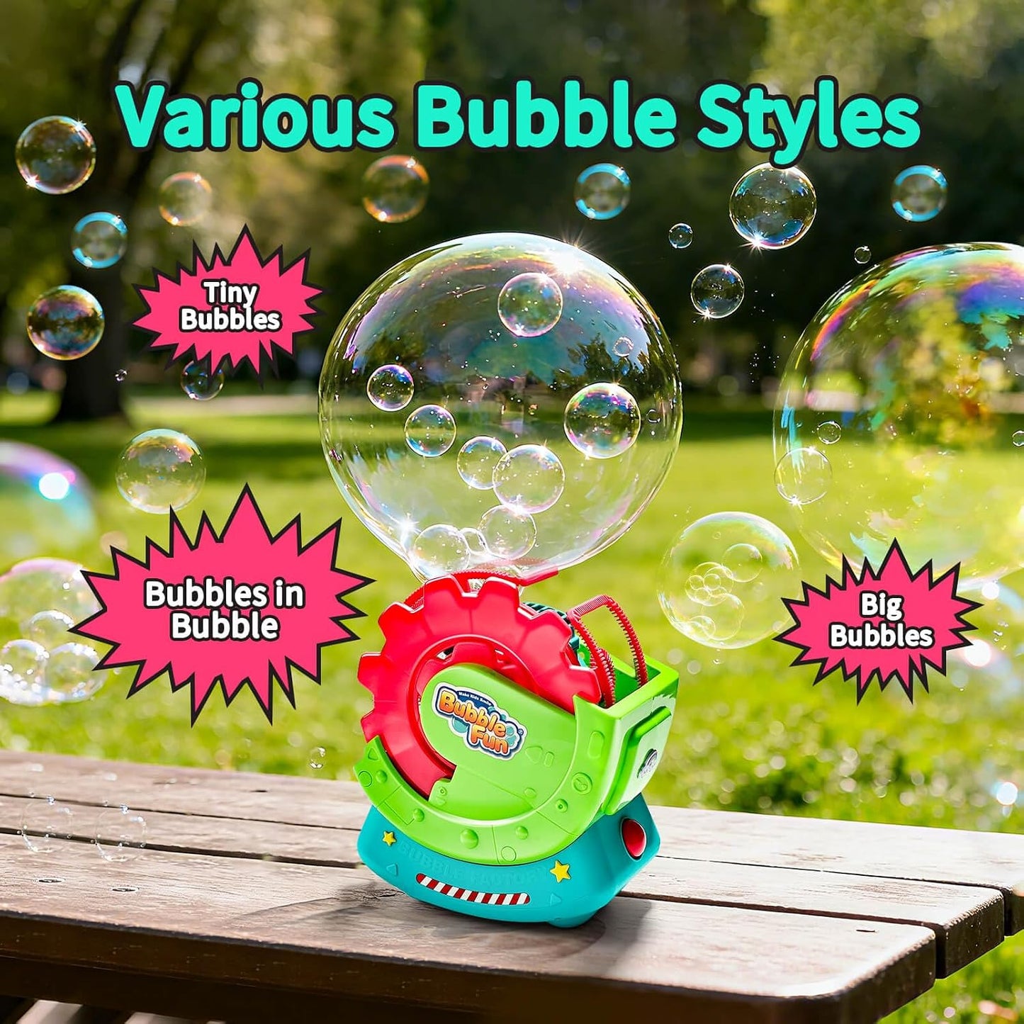 HotBubble Machine for Toddlers Kids & Pets, with 8oz Safe Solution, Extra Large & Bubbles in Bubble Maker, Children & Pets Dog Toys Gift, Indoor/Outdoor Birthday Wedding Party Bubble Blower
