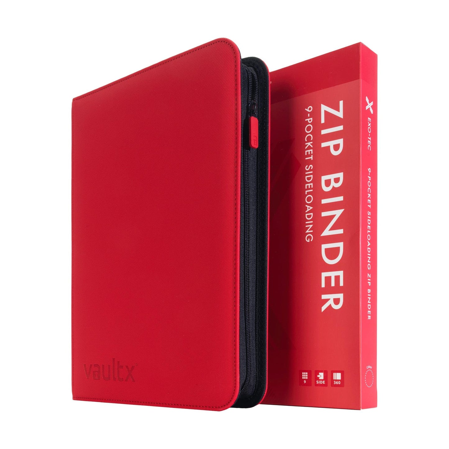 Hot Vault X 9 Pocket Zip Trading Card Binder 360 Cards Exo-Tec (Green) | Holds 360 standard-size TCG cards in 20 side-loading 9-pocket pages. Padded, water-resistant Exo-Tec cover.