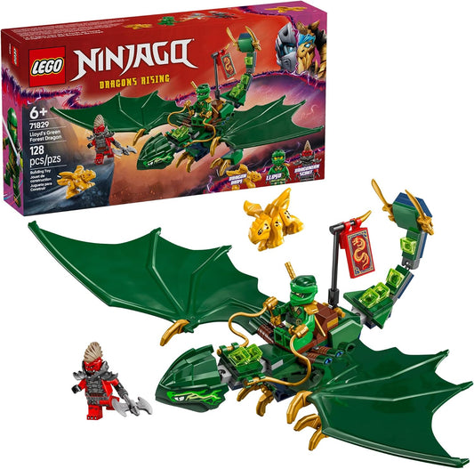 Hot LEGO NINJAGO Lloyd's Green Forest Dragon Toy - Pretend Play Building Toy for Boys and Girls, Ages 6+ - Birthday Gift for Kids - Dragon Figurine with 2 Minifigures for Kids - 71829