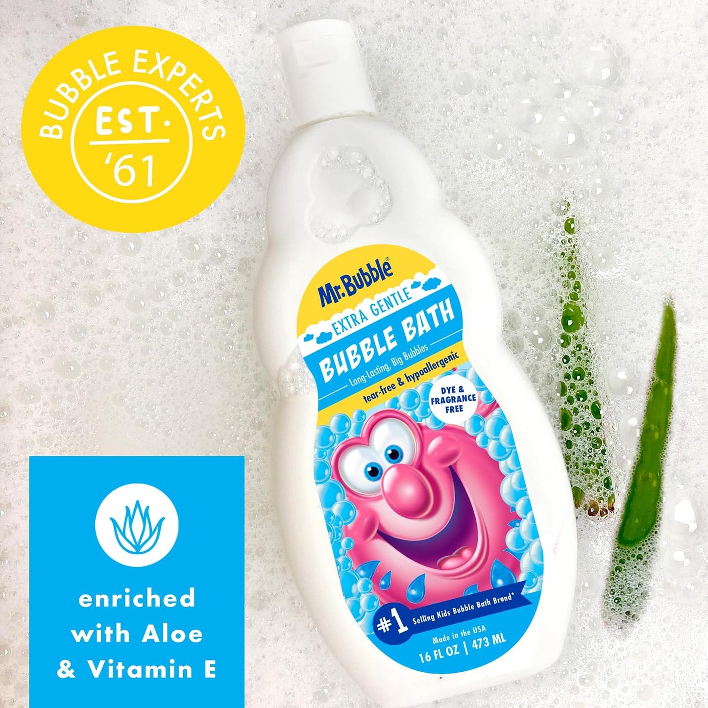 HotMr. Bubble Extra Gentle Bubble Bath - Hypoallergenic, Tear Free Bubble Bath Solution Perfect for Sensitive Skin (Pack of 2 Bottles, 16 fl oz Each)