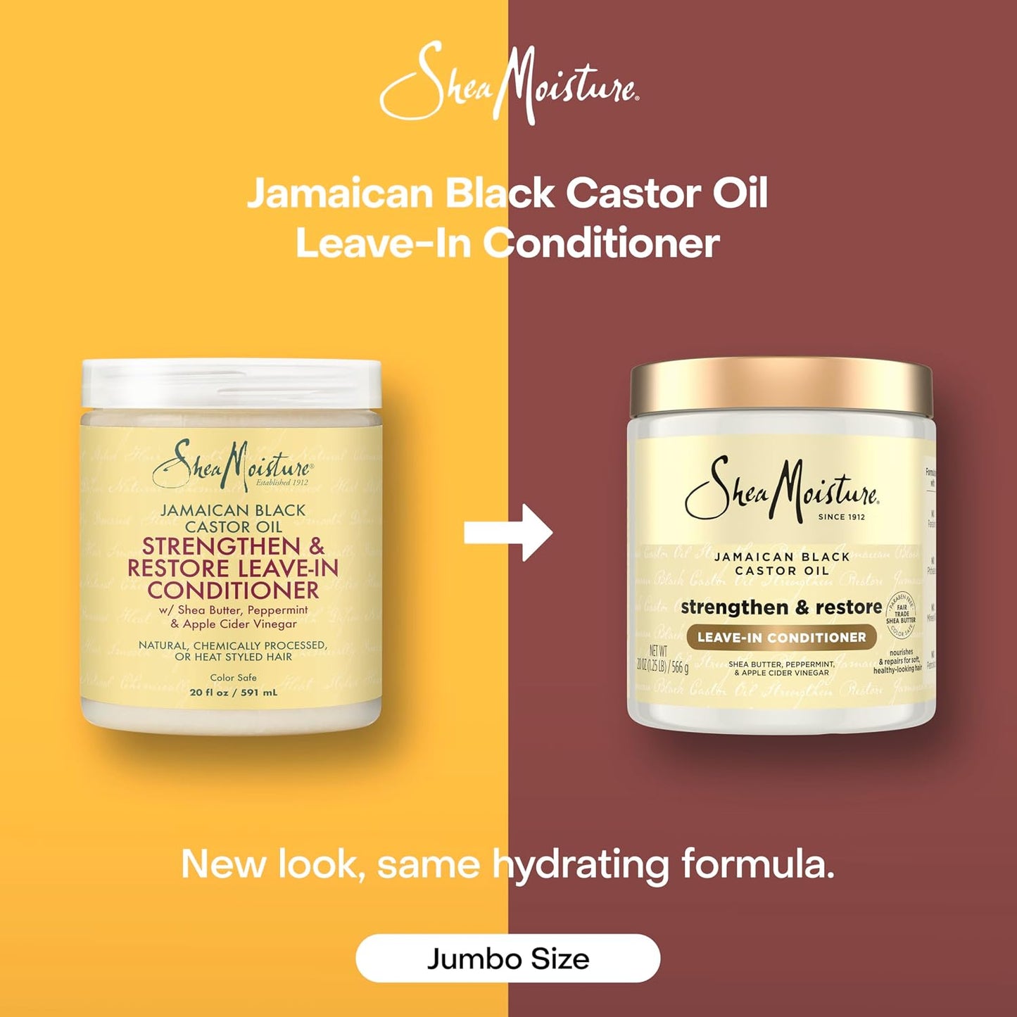 HotSheaMoisture Leave In Conditioner, Jamaican Black Castor Oil to Soften, Detangle & Reduce Breakage, 20 oz