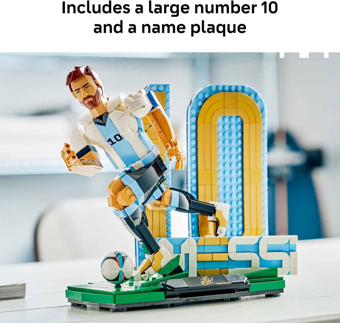 Hot LEGO Editions Lionel Messi – Soccer Legend - Building Set for Boys & Girls, Ages 12+ - Collectible Soccer Gift with Plaque - Kids Bedroom or Shelf Decor - 43015