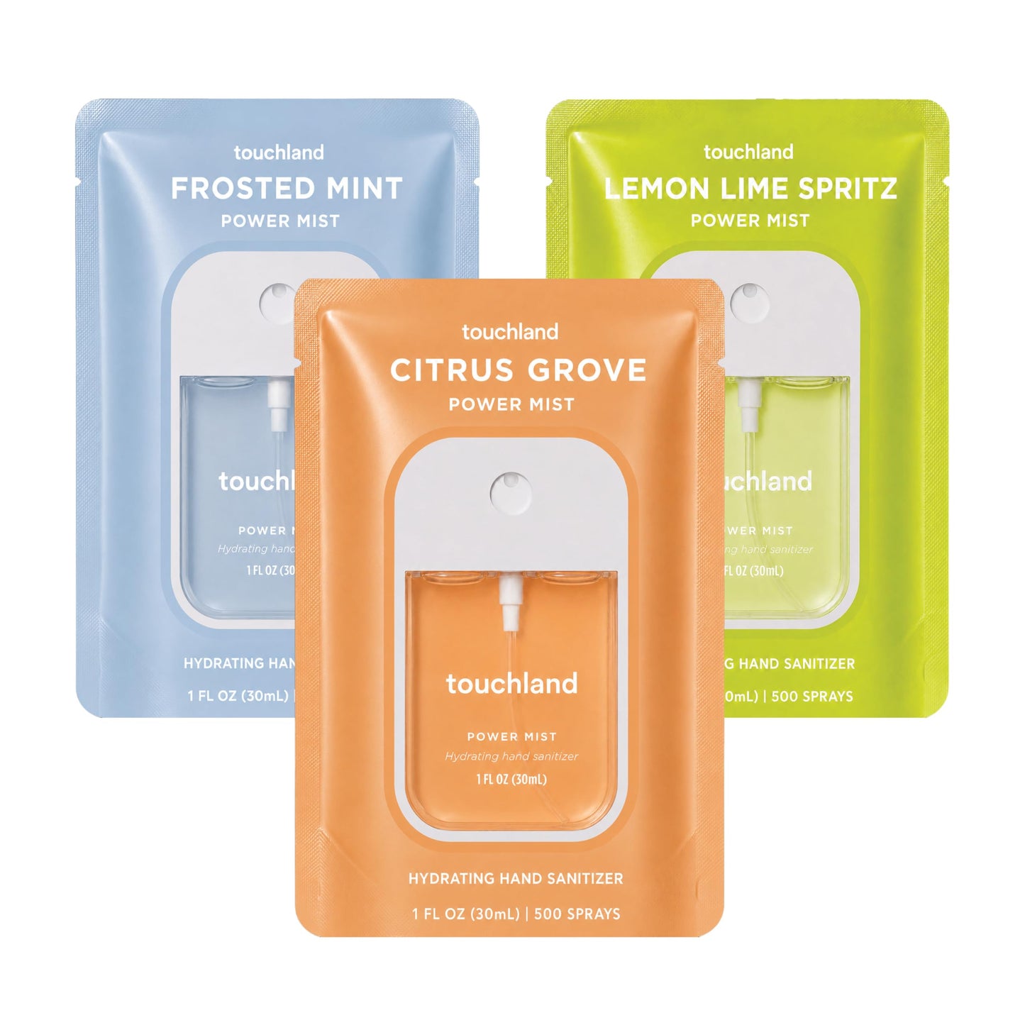 HotTouchland Juicy Trio Hydrating Hand Sanitizer Spray Set Travel Size