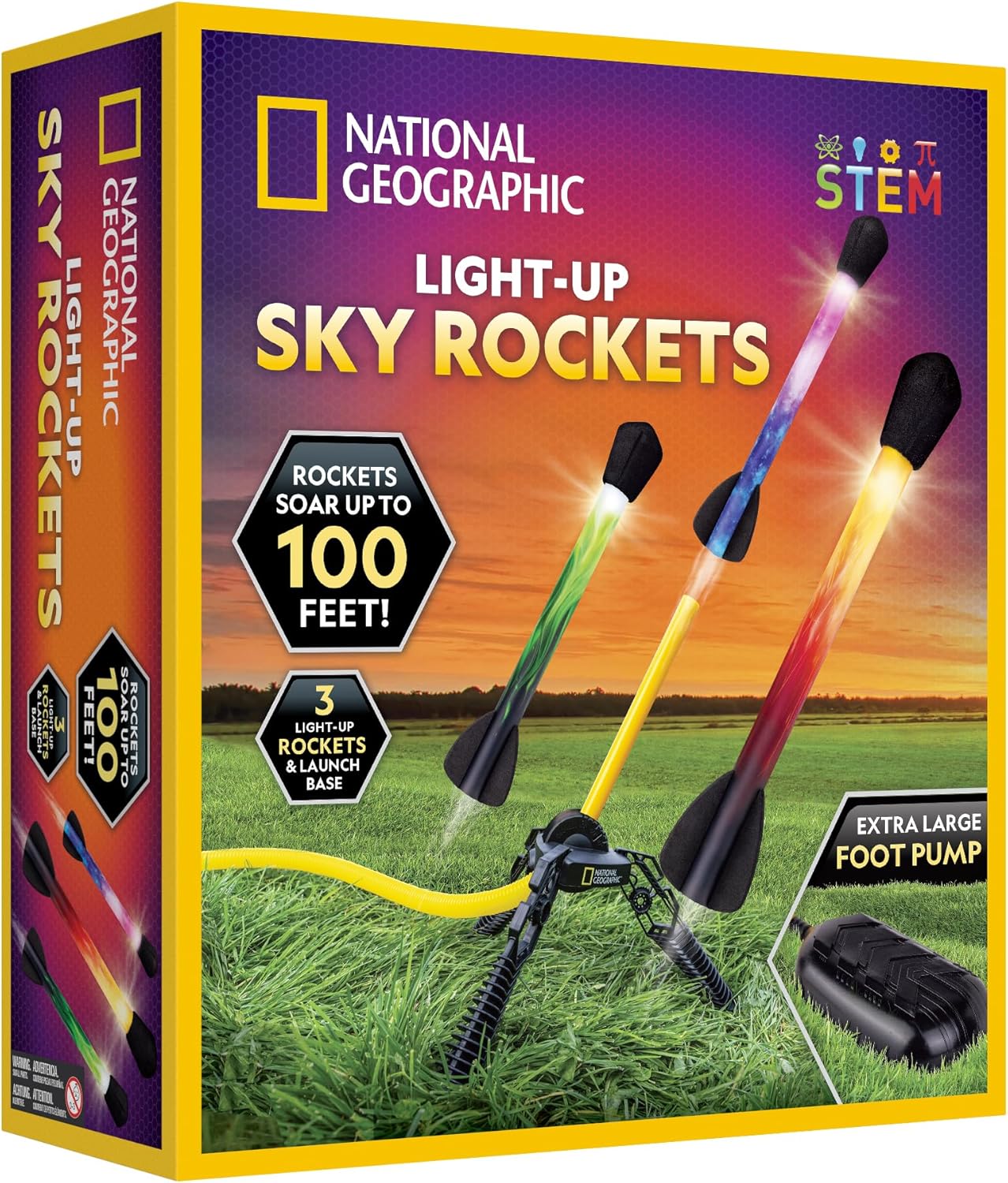 Hot National Geographic LED Air Rocket Launcher Toy for Kids Ages 8-12 | Launches Up to 100 Feet, Air Powered, Foam-Tipped Rockets, Outdoor STEM Toy, Light-Up Rocket, Birthday Gift
