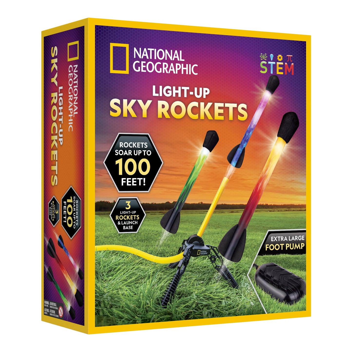 Hot National Geographic LED Air Rocket Launcher Toy for Kids Ages 8-12 | Launches Up to 100 Feet, Air Powered, Foam-Tipped Rockets, Outdoor STEM Toy, Light-Up Rocket, Birthday Gift