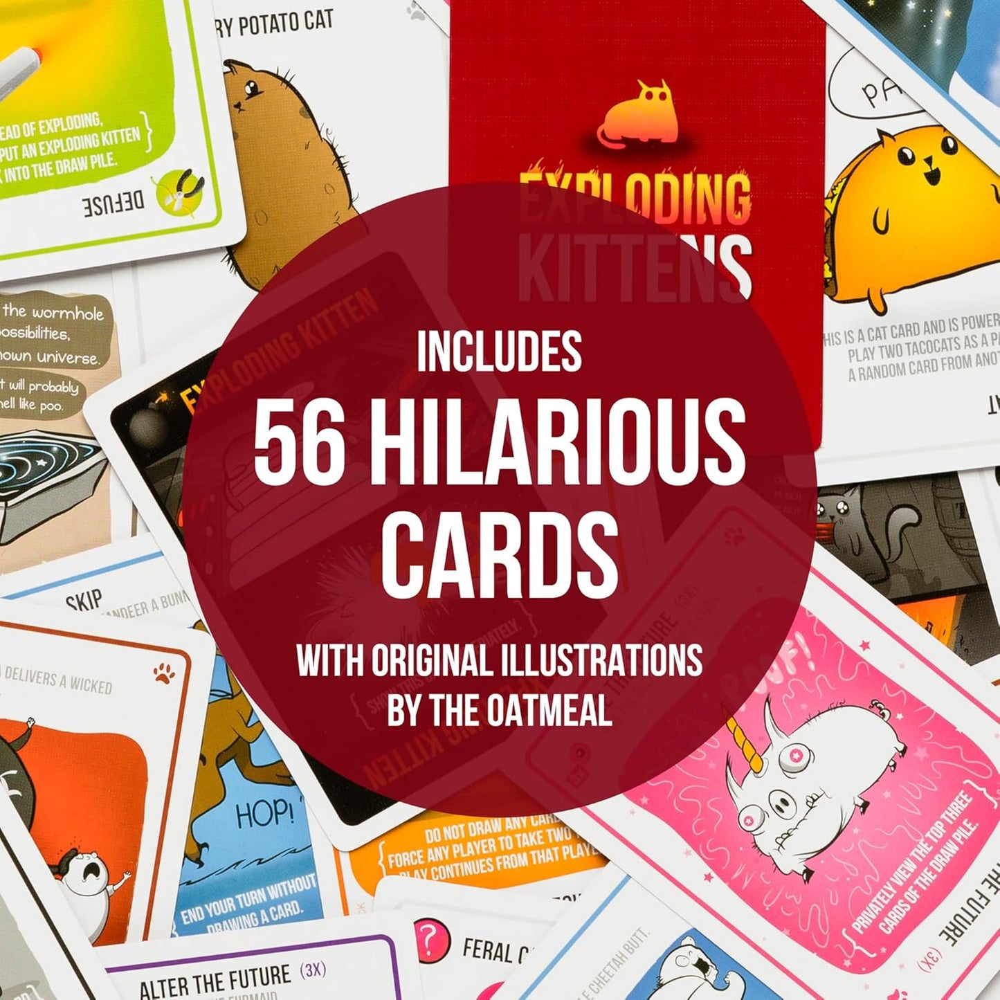 HotExploding Kittens Original Edition: 2-5 Players - Ages 7+ Family Card Game | Draw cards, betray your friends, and try not to explode! Great for family game nights, parties, travel, quick 15-minute play.