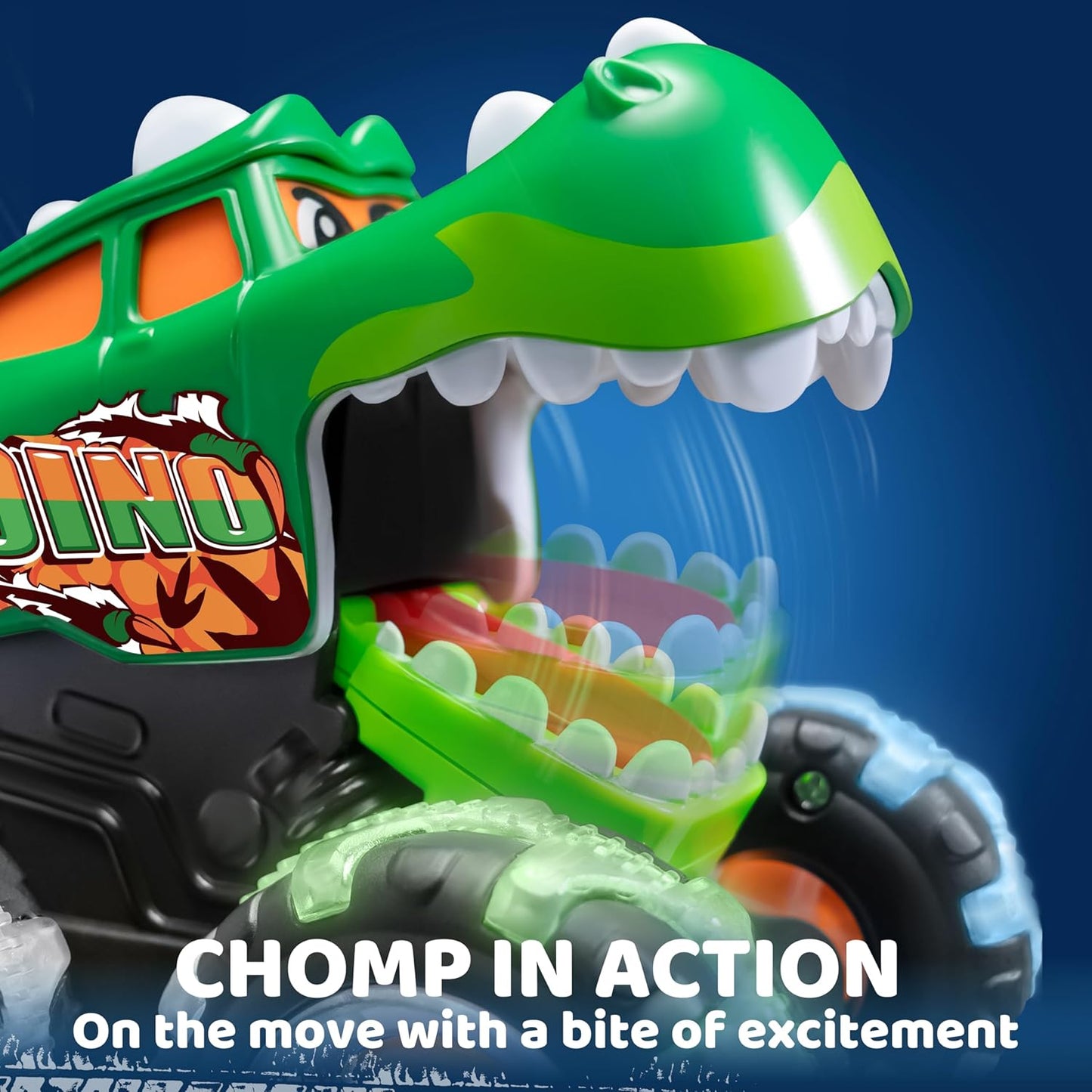 HotJOYIN 3 Pack Monster Truck Toy - Motion Activated Light Up Cars for Toddlers - Monster Glow Rover LED Wheels - Baby Boy Toys - Press and Go Dinosaur Trucks for Kids Boy Birthday Gifts