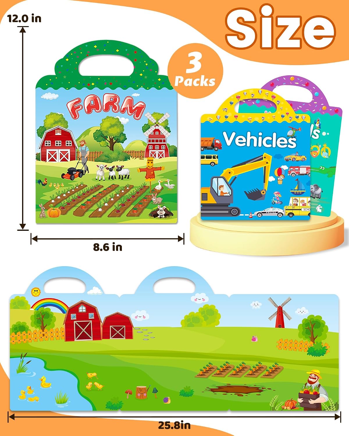 HotWalenced Reusable Sticker Book for Toddlers, Stickers for Kids, Toddler Sticker Book, Toddler Craft Activities, Toddler Travel Toys Boy Girl Birthday Gifts