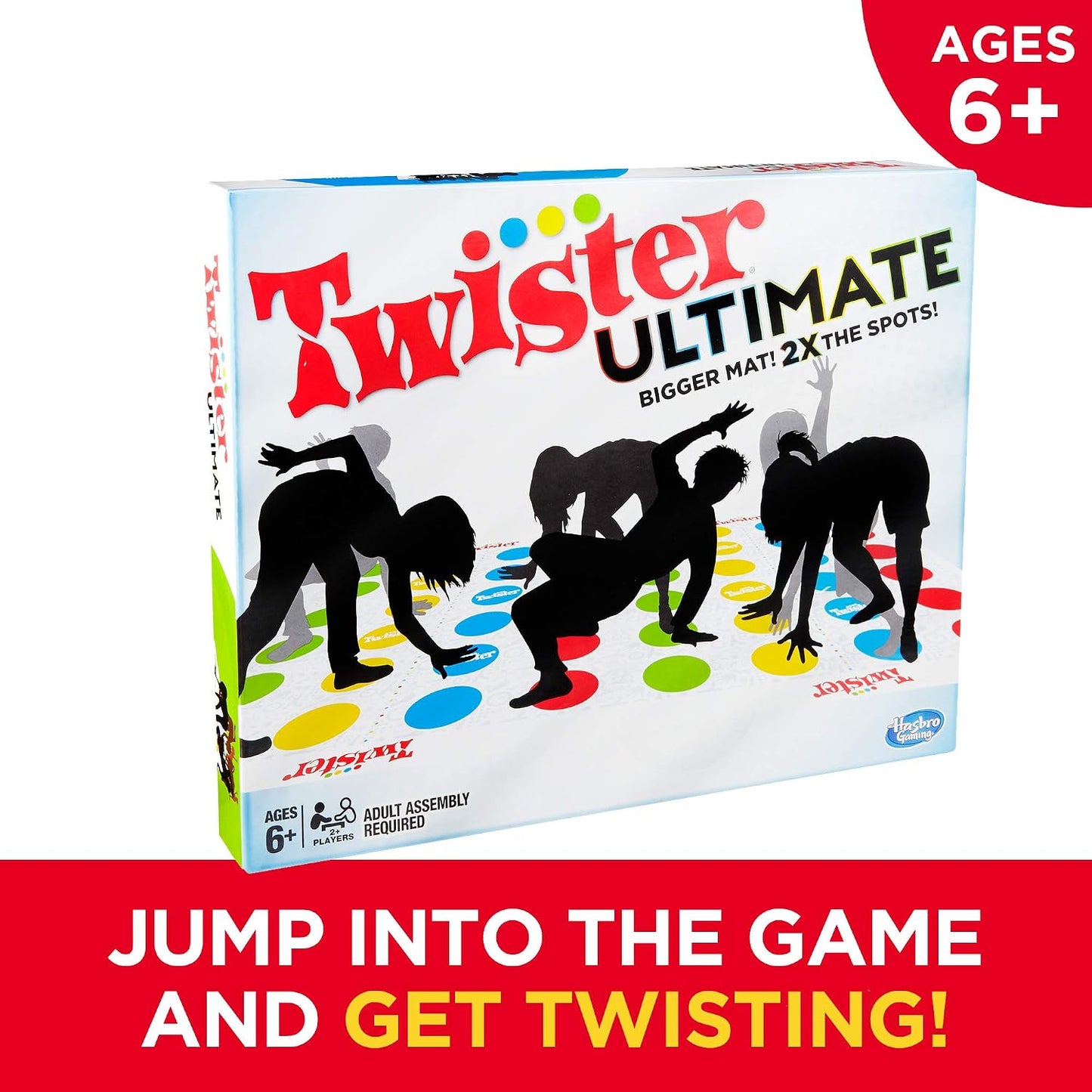 HotHasbro Gaming Twister Ultimate: Bigger Mat, More Colored Spots, Family, Kids Party Game Age 6+; Compatible with Alexa (Amazon Exclusive)