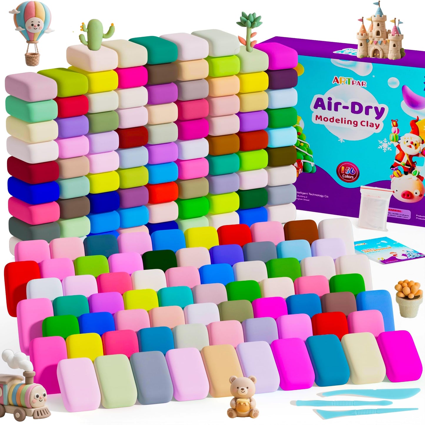 Hot ARTPAR Air Dry Clay for Kids,90 Colors Modeling Magic Clay Bulk Craft Kit | Colorful Molding Clay Sculpting Set,Soft & Non-Sticky,DIY Classroom Activities,Fun Art & Crafts Gifts for Boys & Girls 3-12Y