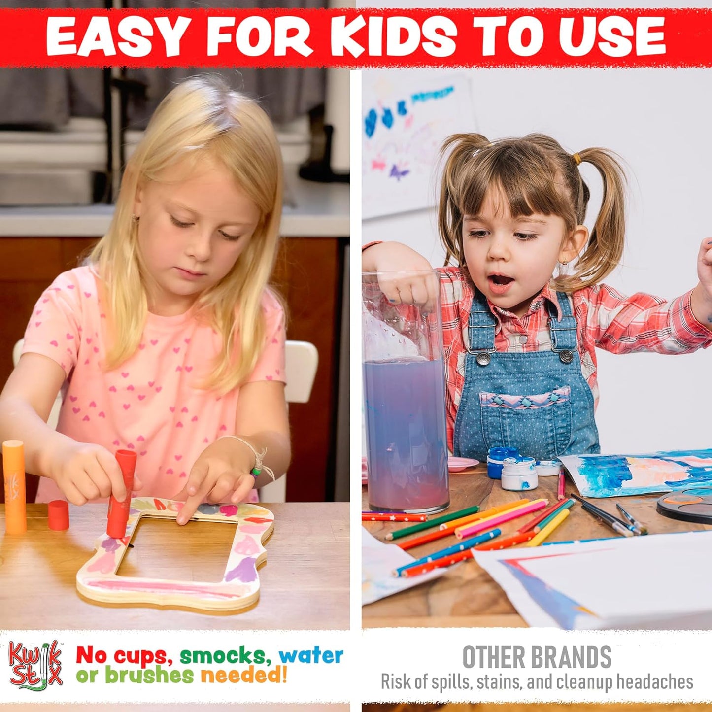 Hot Kwik Stix Solid Tempera Paint Sticks, 24 Colors, Washable Paint Sticks for Kids, Non-Toxic, Quick Drying, Allergen Free, Comes in Classic, Metallic, & Neon Colors, Ideal for Kids and Toddlers