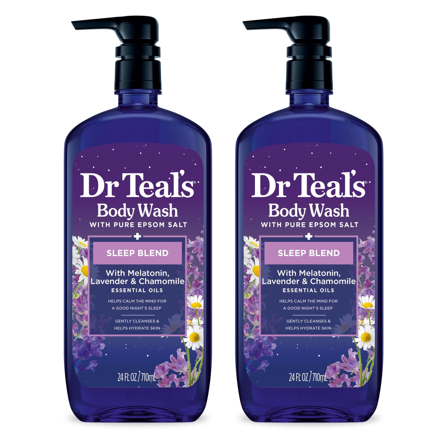 HotDr Teal's Body Wash with Pure Epsom Salt, Glow & Radiance with Vitamin C & Citrus Essential Oils, 24oz (Pack of 2)