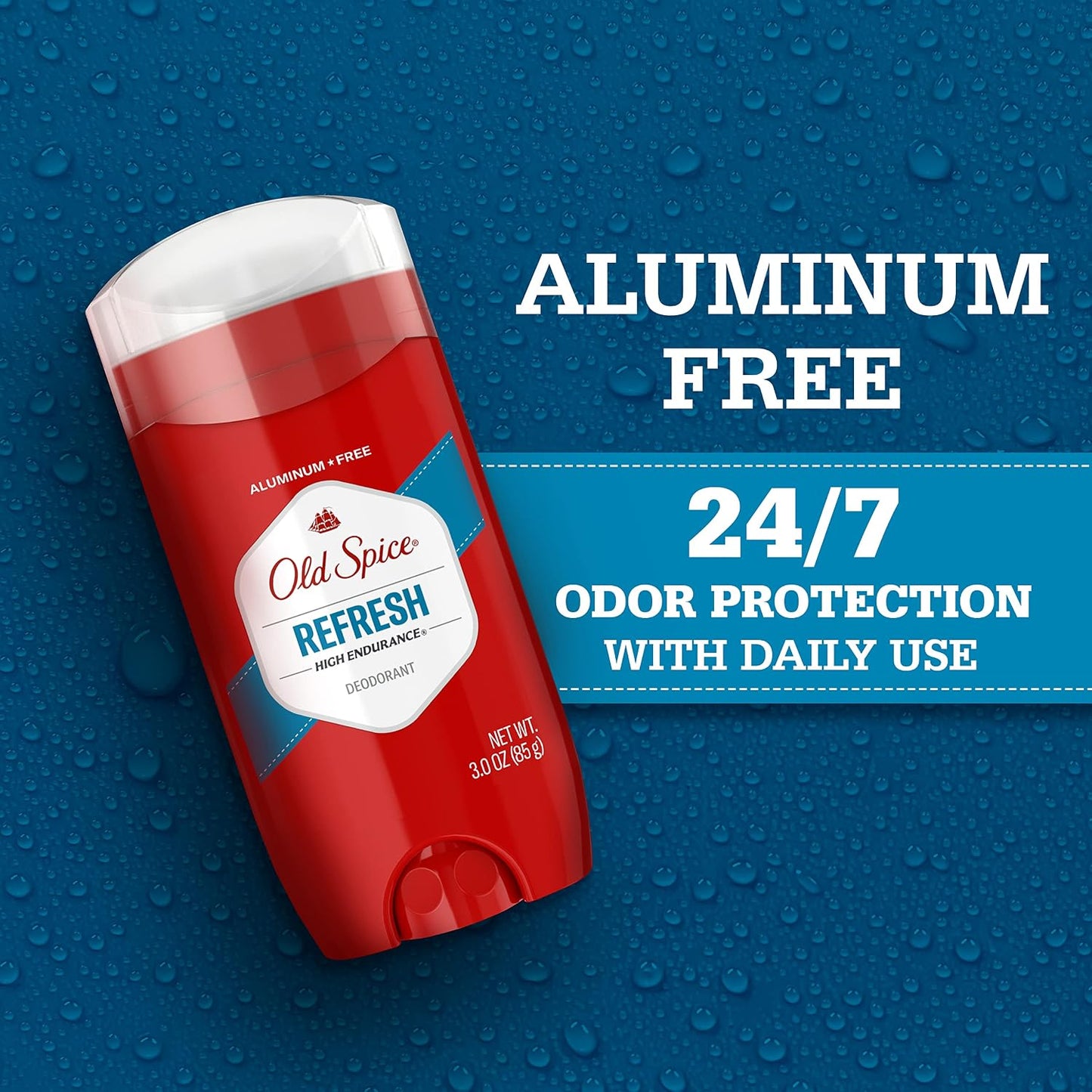 HotOld Spice Aluminum Free Deodorant for Men, High Endurance, 24/7 Lasting Freshness & Long Lasting Scent, 24/7 Advanced Sweat & Odor Protection, Fresh Scent, 3.0 oz (Pack of 2)