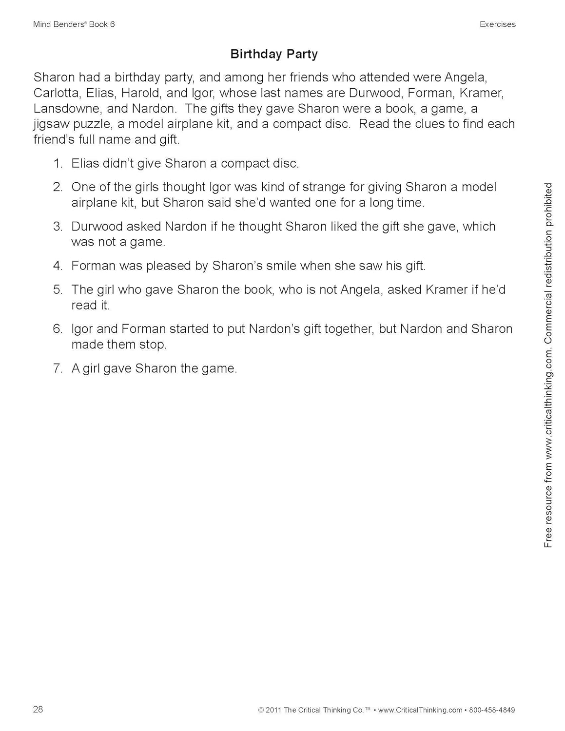 Hot Critical Thinking CTB01336BBP Mind Benders Book 6, Grades 7-12+, Grade: 7 to 7