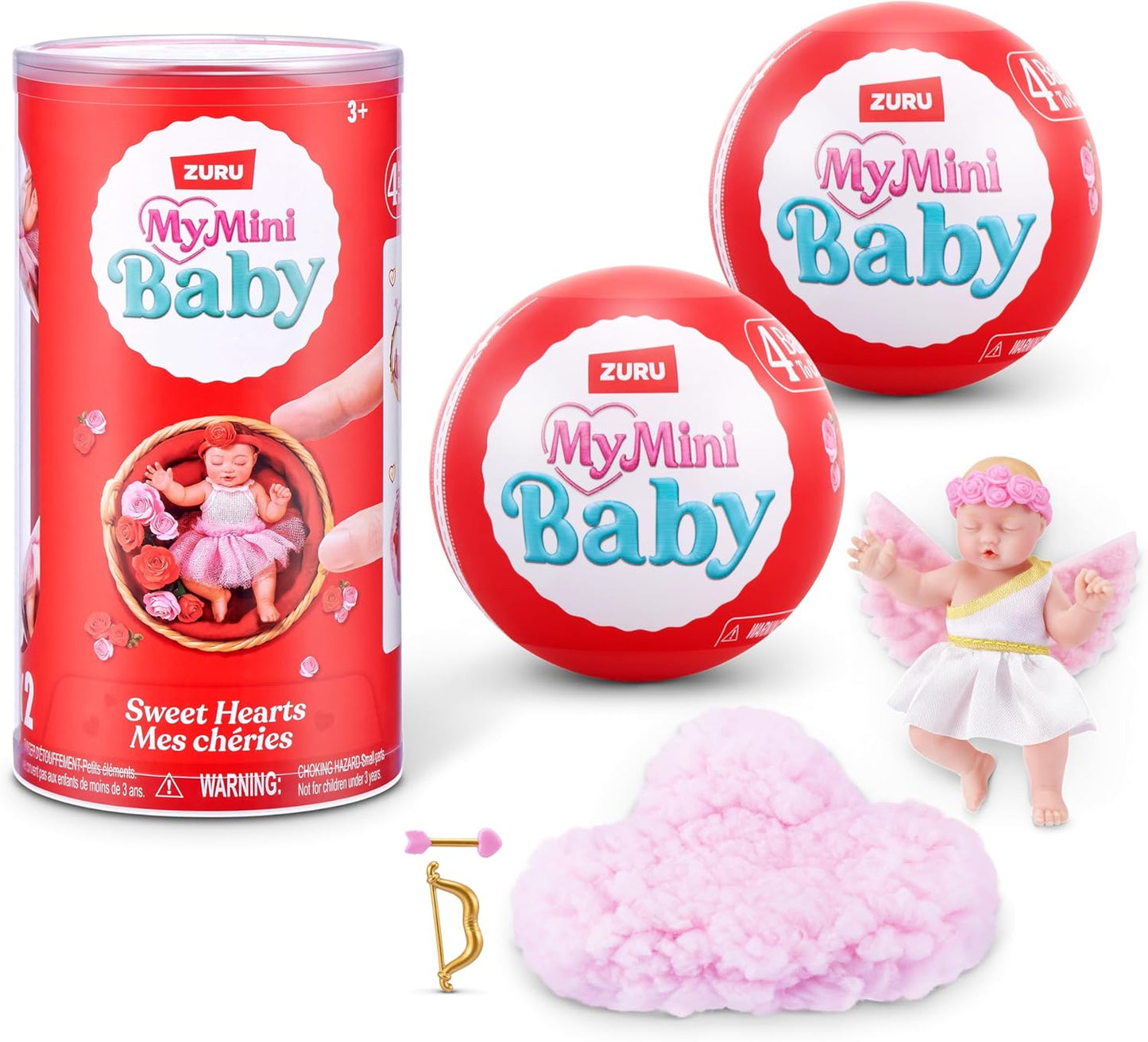 HotMY MINI Baby Sweet Hearts 2 Pack by ZURU – Collectible Mystery Capsule Baby Doll with Accessories & Playset, Realistic Miniature Toy for Girls Ages 3+