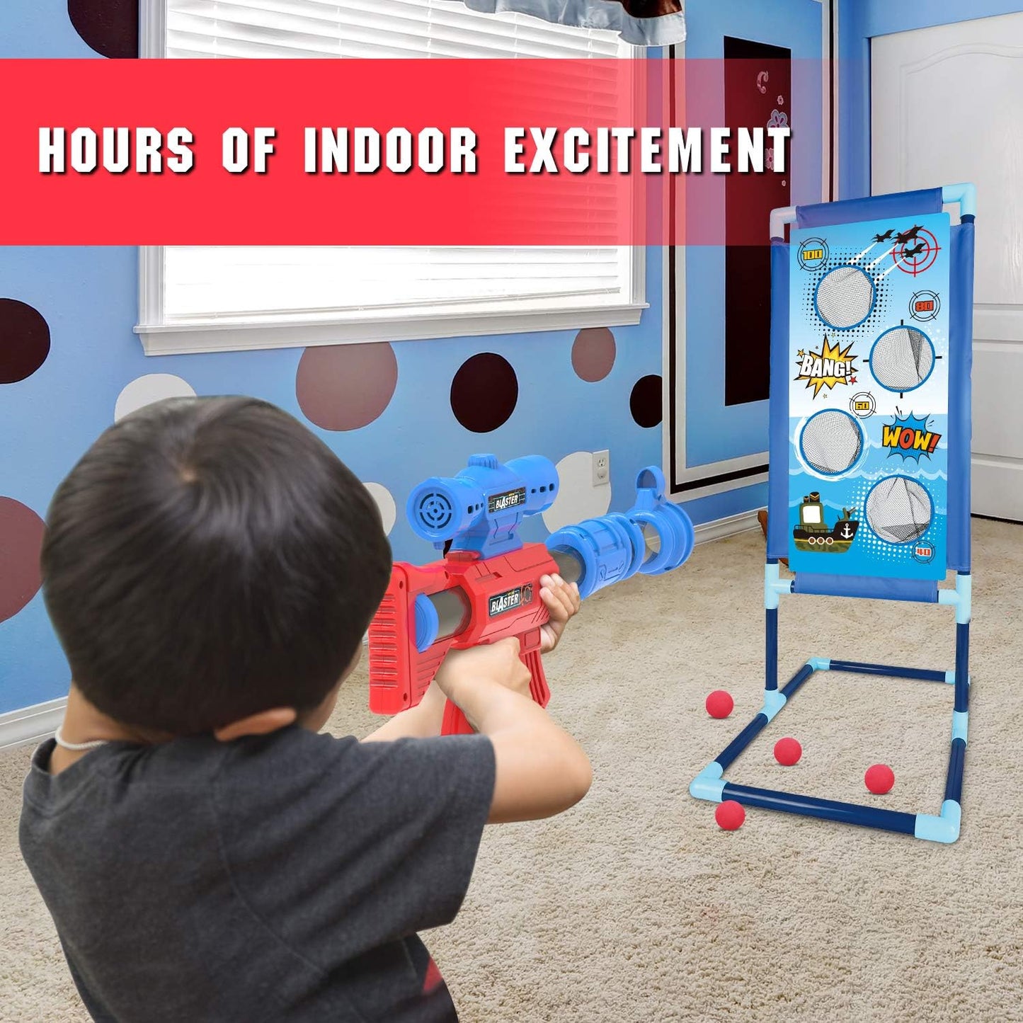 Hot YEEBAY Target Game Set for Age 6, 7, 8,9,10+ Year Old Kids, Boys, Active Play Game with Soft Foam Balls and Scoring Target