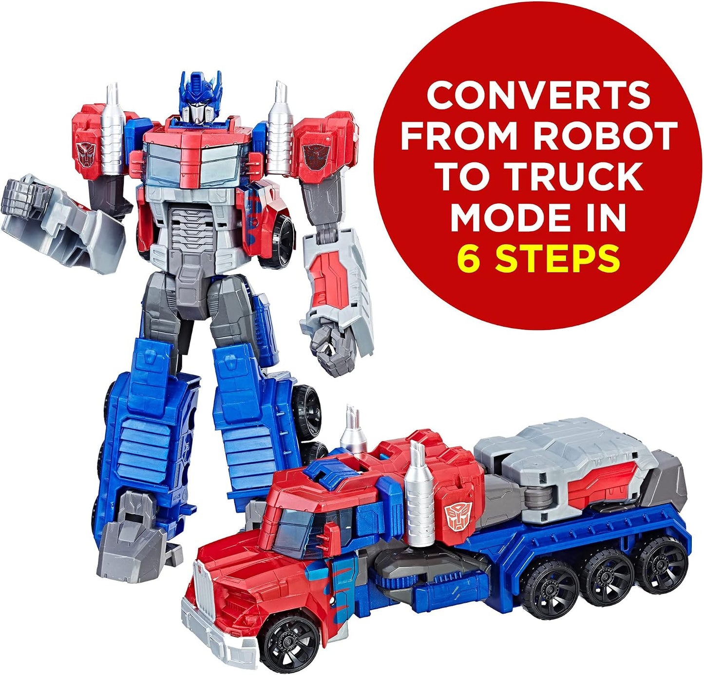 HotTransformers Toys Heroic Optimus Prime Action Figure - Timeless Large-Scale Figure, Changes into Toy Truck - Toys for Kids 6 and Up, 11-inch (Amazon Exclusive)