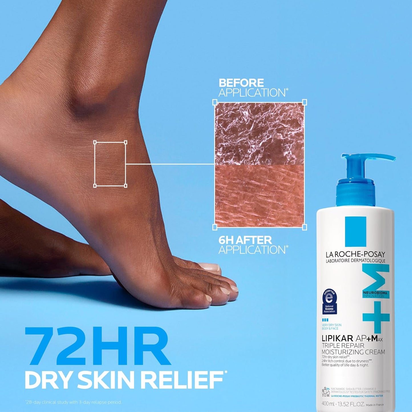 HotLa Roche-Posay Lipikar AP+Max Triple Repair Moisturizing Body Cream,13.52oz | Face and body lotion for dry skin with shea butter and niacinamide to help moisturize and support the skin barrier.
