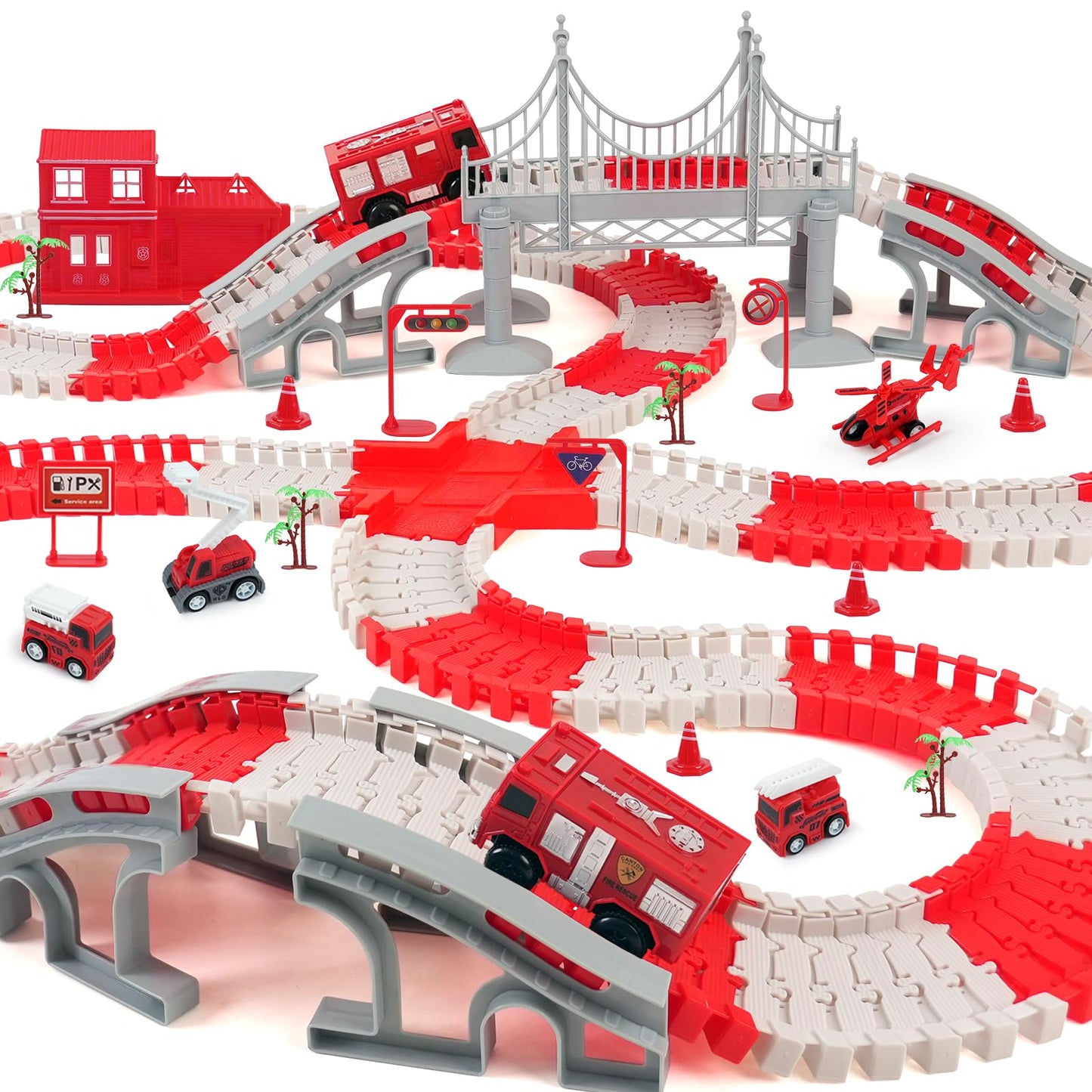 Hot GIAT Dinosaur Track Toys - Best Birthday Gifts for 3 4 5 6 7 Year Old Boys Girls, Dinosaur Race Car Track with Light & Sound, Create A Dinosaur World Road Race