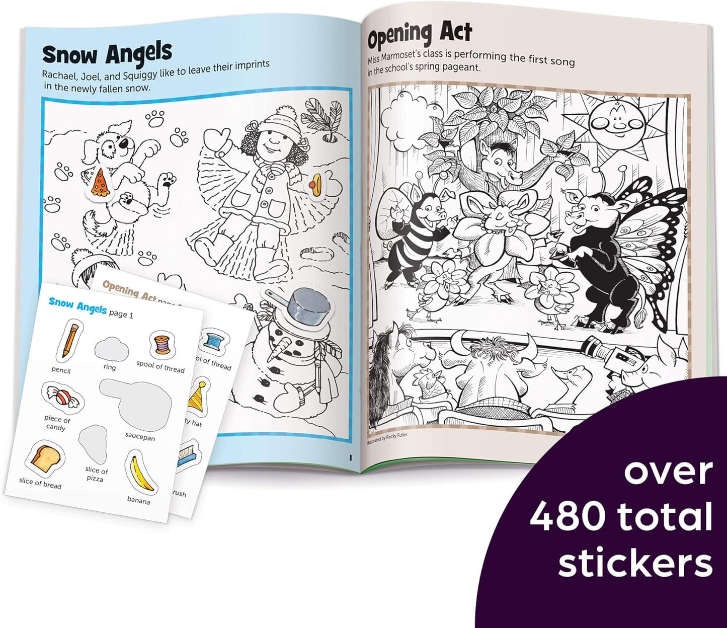 Hot Highlights Hidden Pictures Sticker Fun for Kids Ages 3-6, 4-Pack, 64 Pages of Seek and Find Sticker Activities, Books Double as Coloring Books, 480+ Stickers, Volume 1