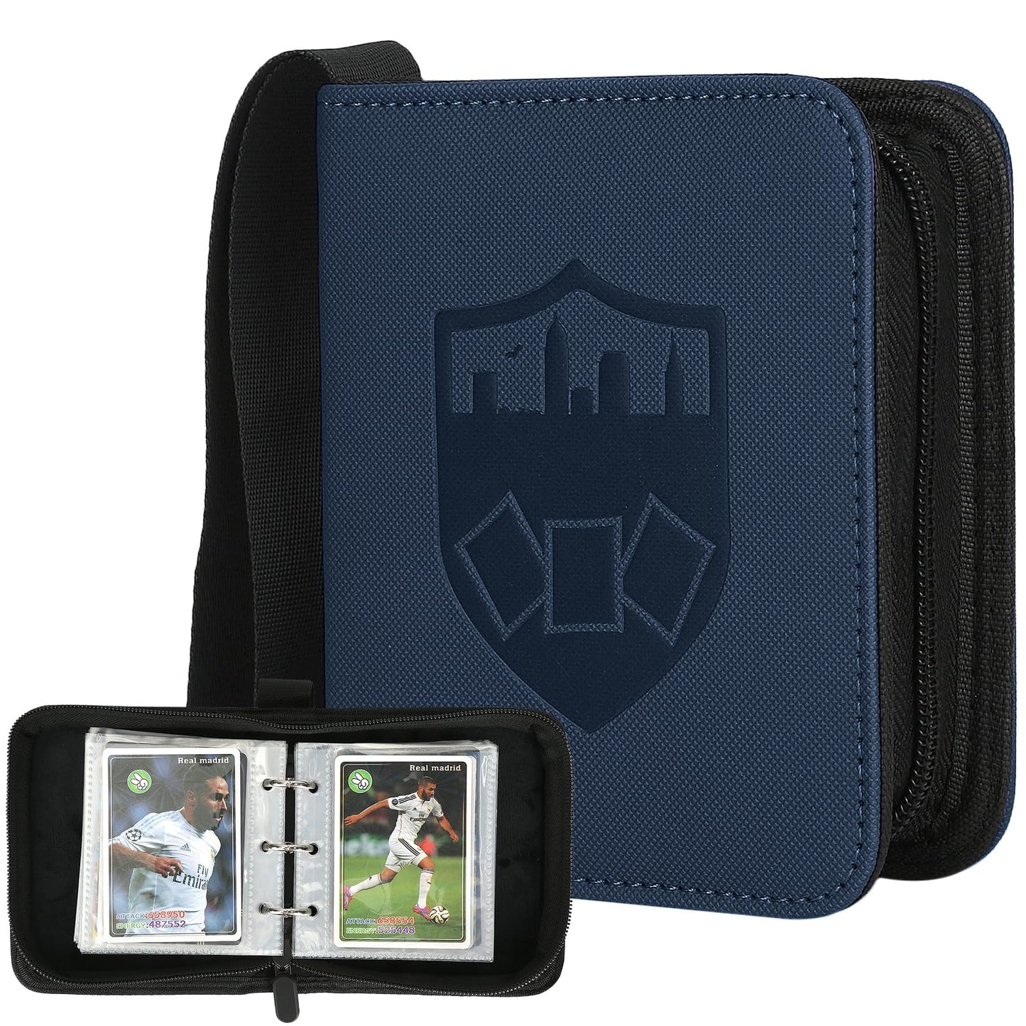 HotGERMUN 9 Pocket Trading Card Binder,720 Cards,40 Top-Loading Pages, Double Sided Pockets PU Cover Zipper Collection Album Folder for Standard MTG, TCG, Sports Cards(Black)