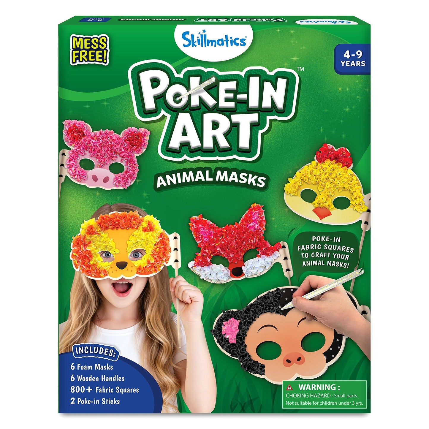 HotSkillmatics Poke-in Art – Disney Princesses, Mess-Free DIY Wood Craft Kit | Screen-Free Entertainment, Fun Colorful Creative Activity for Kids, Cinderella, Ariel, Gifts for Girls Ages 4, 5, 6, 7, 8, 9