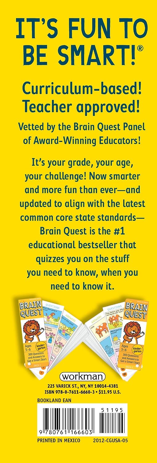 Hot Brain Quest Kindergarten Q&A Cards, Revised 4th Edition: 300 Questions and Answers to Get a Smart Start (Brain Quest Decks)