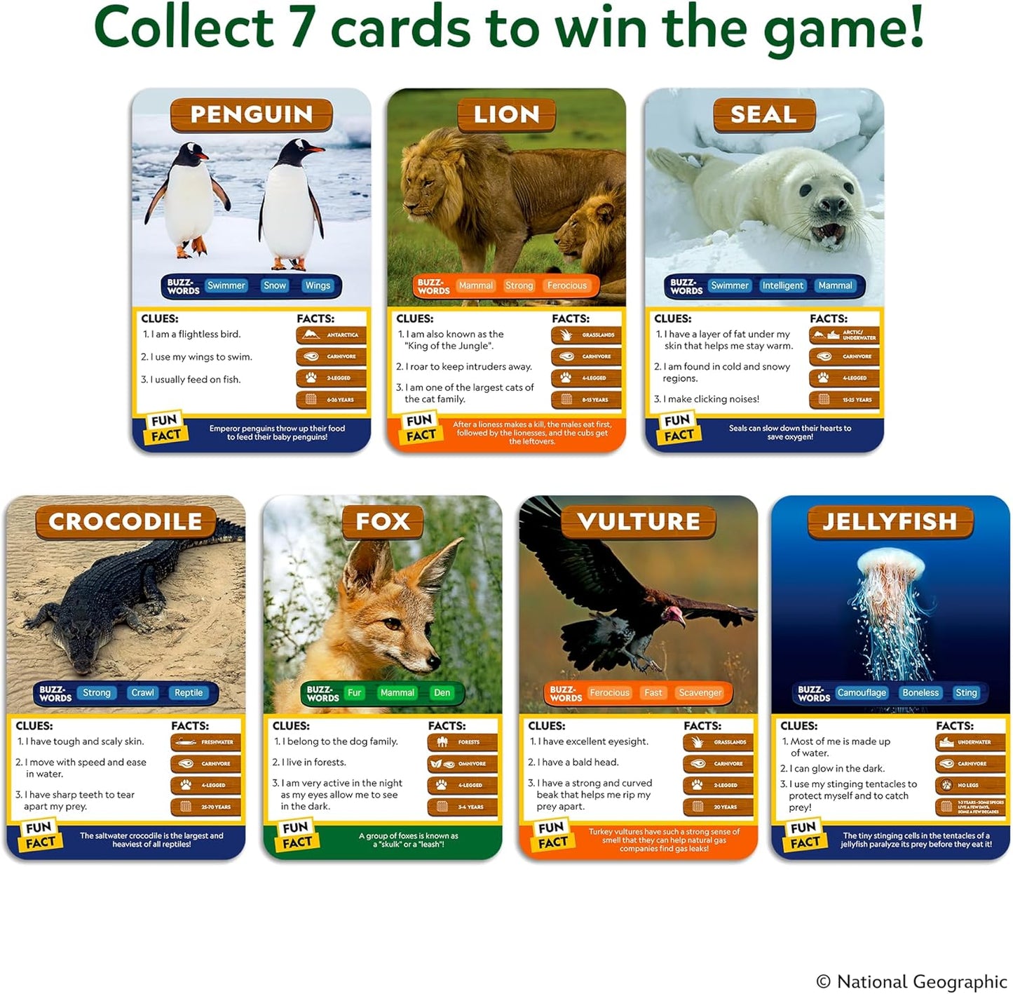 Hot Skillmatics Guess in 10 – National Geographic Animals, Card Game for Kids | Educational Game for Families, Animal Trivia & Travel Game, Screen-Free Fun, Gifts for Kids Ages 6, 7, 8, 9 and Up