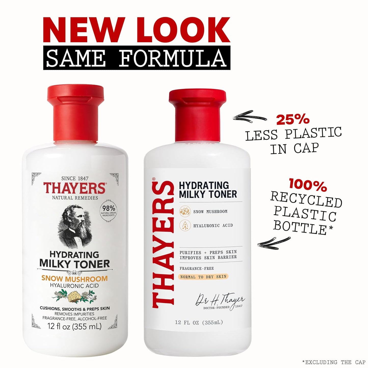 HotTHAYERS Milky Face Toner Skin Care with Snow Mushroom Tremella and Hyaluronic Acid, Natural Gentle Facial Toner, for Dry and Sensitive Skin, 355mL