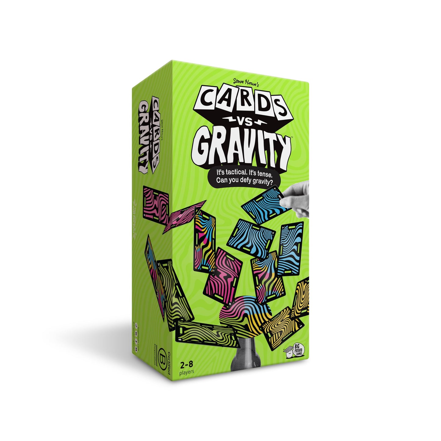 Hot Big Potato Cards vs Gravity: Ultimate Stacking & Balancing Card Game | Waterproof Board Game for Family Fun, Holidays & Game Nights | 2-4 Players