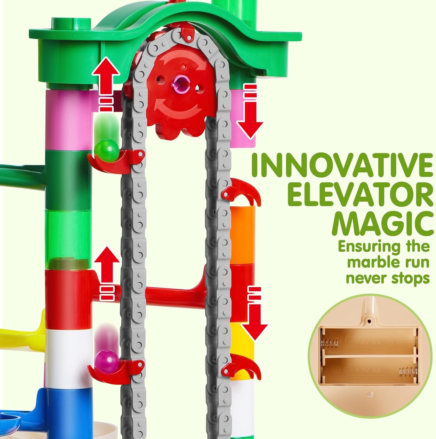 Hot JOYIN 236Pcs Glowing Marble Run with Motorized Elevator- Construction Building Blocks Toys with 30 Glow in The Dark Plastic Marbles, STEM Toy for Boys and Girls, Birthday Gift, Easter Basket Stuffers