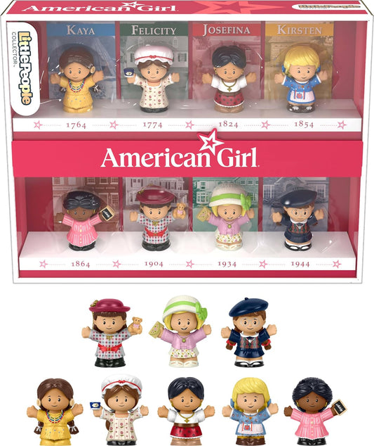 Hot Little People Collector American Girl 40th Anniversary Special Edition Figure Set for Fans, 8 Characters in a Display Package (Amazon Exclusive)