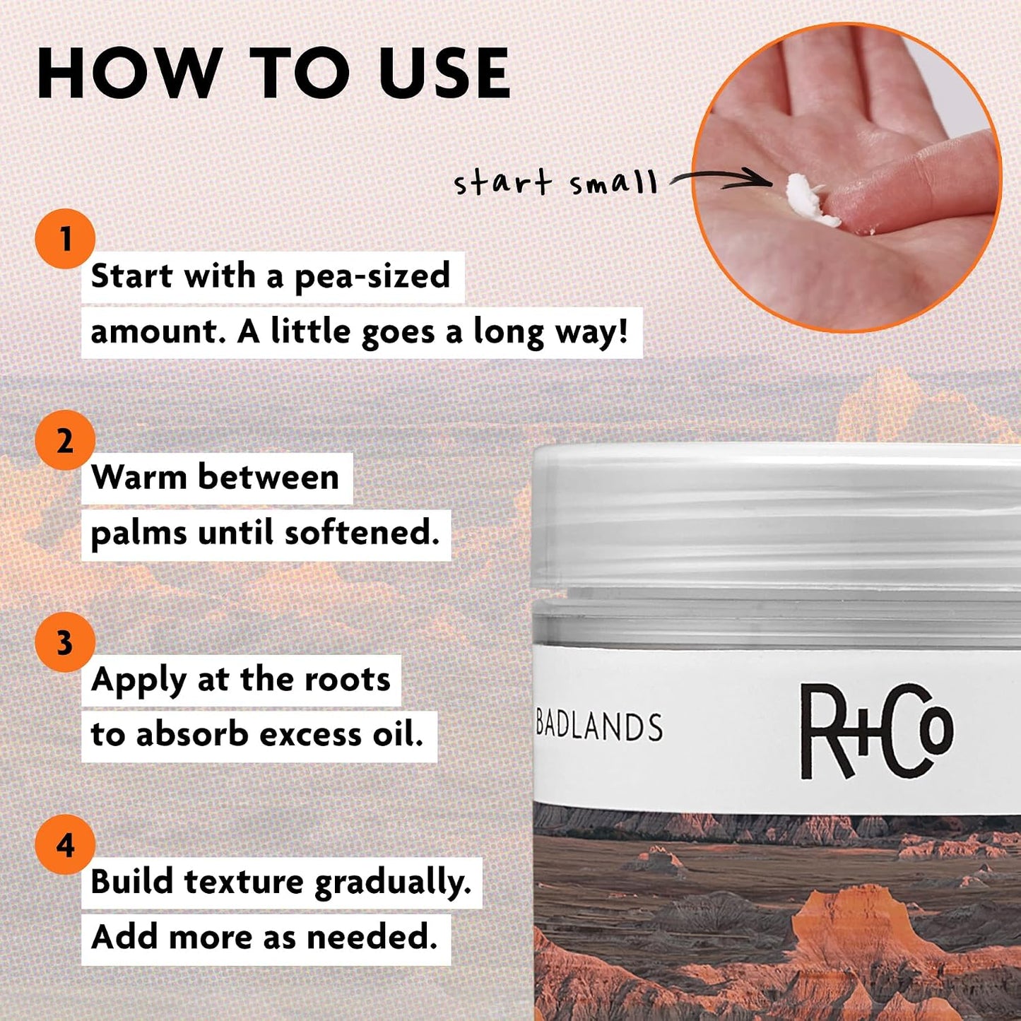 HotR+Co Badlands Dry Shampoo Paste | Part Dry Shampoo, Part Styling Paste | Adds Texture, Absorbs Oil, Matte Finish