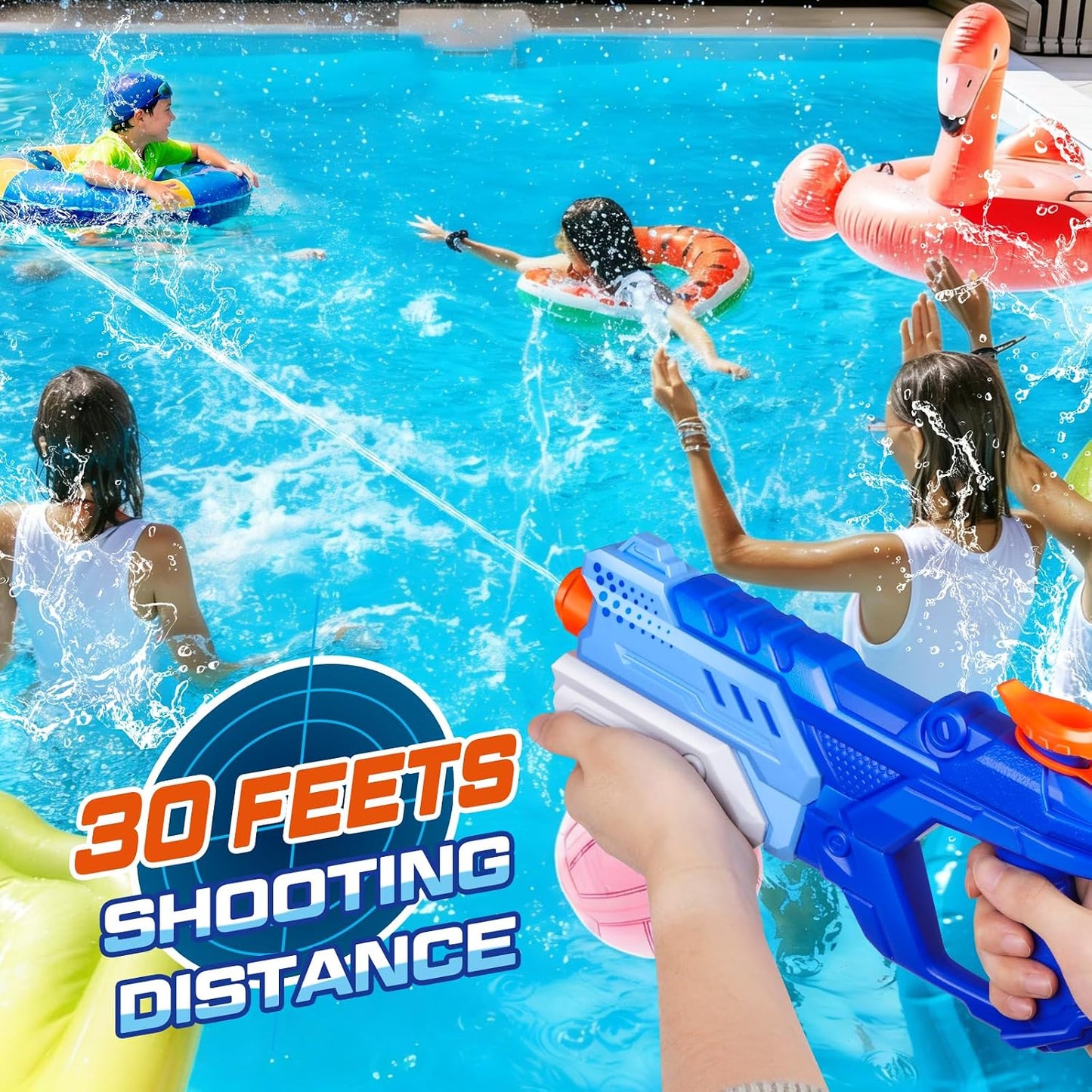 Hot Quanquer 600cc Water Guns for Kids & Adults - 6 Pack Super Squirt Blasters Soaker with Long Range, High Capacity Pump Action, Summer Swimming Beach Outdoor Water Fighting Play Pool Toys for Boys Girls