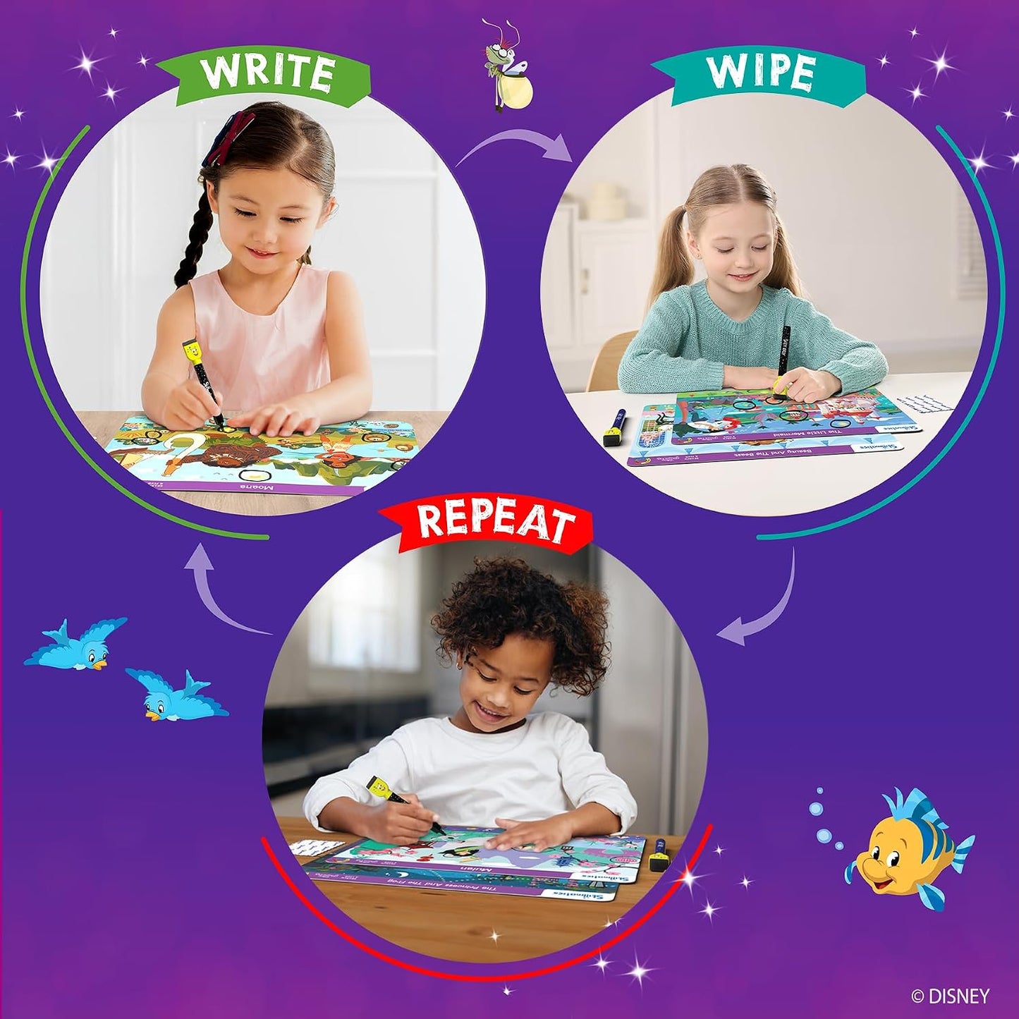 HotSkillmatics Search and Find – Disney Princess, Reusable Educational Game | Reusable Preschool Learning Activity for Toddlers & Kids, Screen-Free Fun, Art & Crafts, Gifts for Boys & Girls Ages 3–6