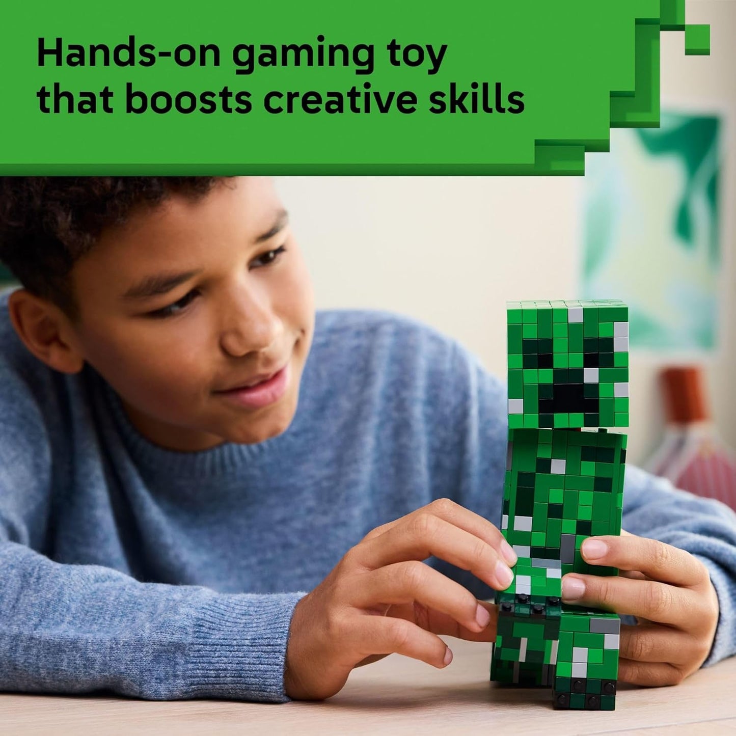 HotLEGO Minecraft The Creeper Kids Building Toy - Minecraft Toy for Boys & Girls, Ages 10+ - Room Decor for Gamers w/ 1st Version Creeper Minifigure - Gift for Birthdays - 21276
