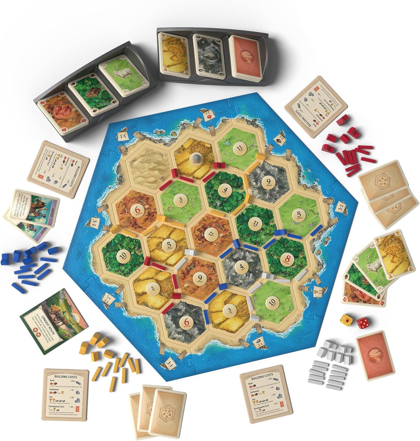 HotCATAN Board Game (6th Edition) Trade, Build & Settle in the Classic Strategy Game for Family, Kids & Adults, Ages 10+, 3-4 Players, 60-90 Min Playtime