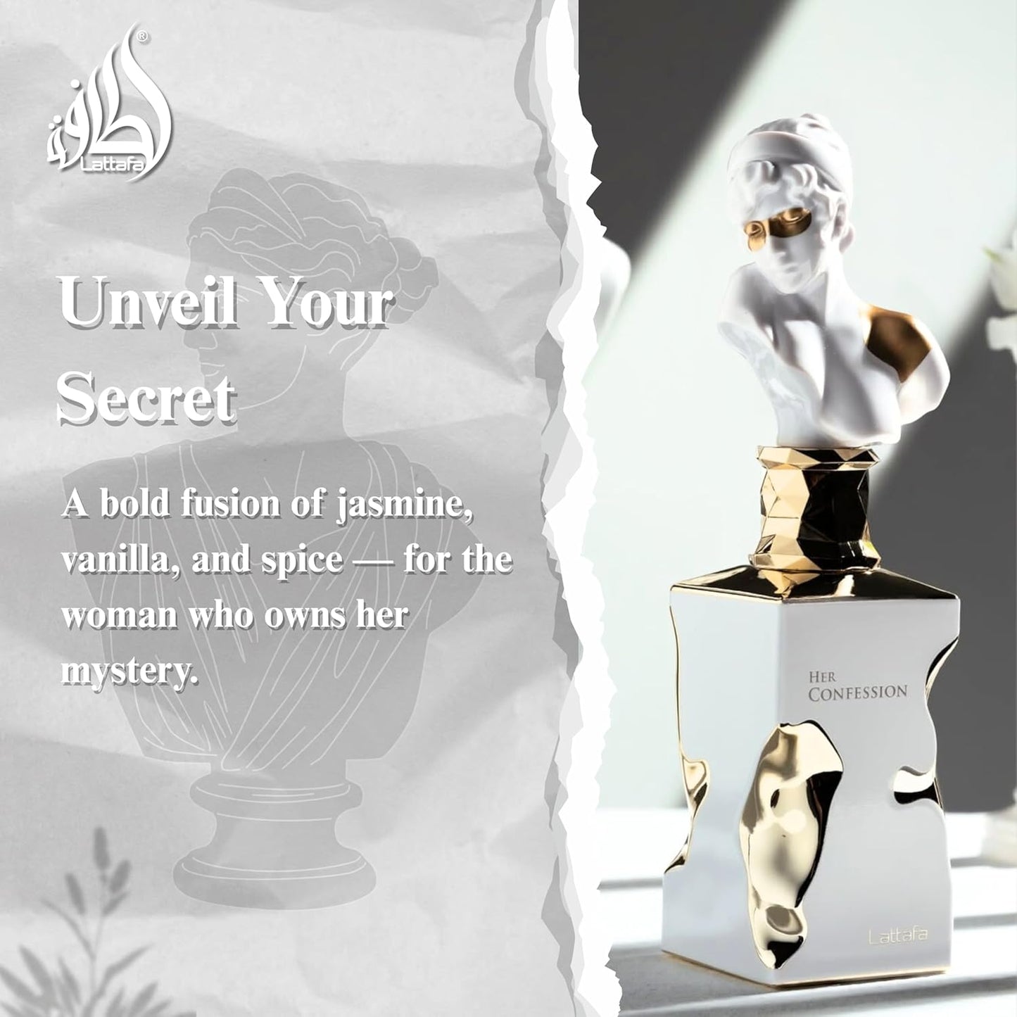 Hot Lattafa Her Confession - Vanilla, Floral, Amber, Musk - Eau de Parfum Long-Lasting Fragrance for Women, 3.40 Ounce / 100 ml
