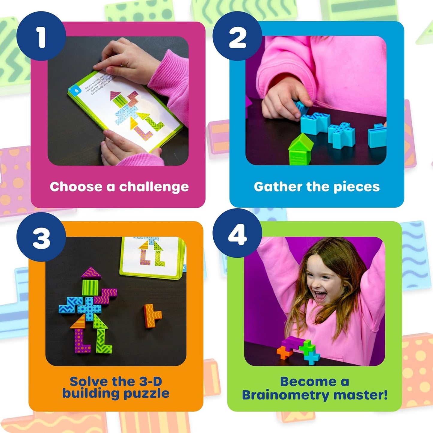 HotLearning Resources STEM Explorers Brainometry - 3D Puzzle Games for Kids, Kids Travel Games, Brain Teaser Puzzles, Pattern Memory Game, Brain Game Toys, Classroom Toys, 5 Year Old Boy and Girl Gifts