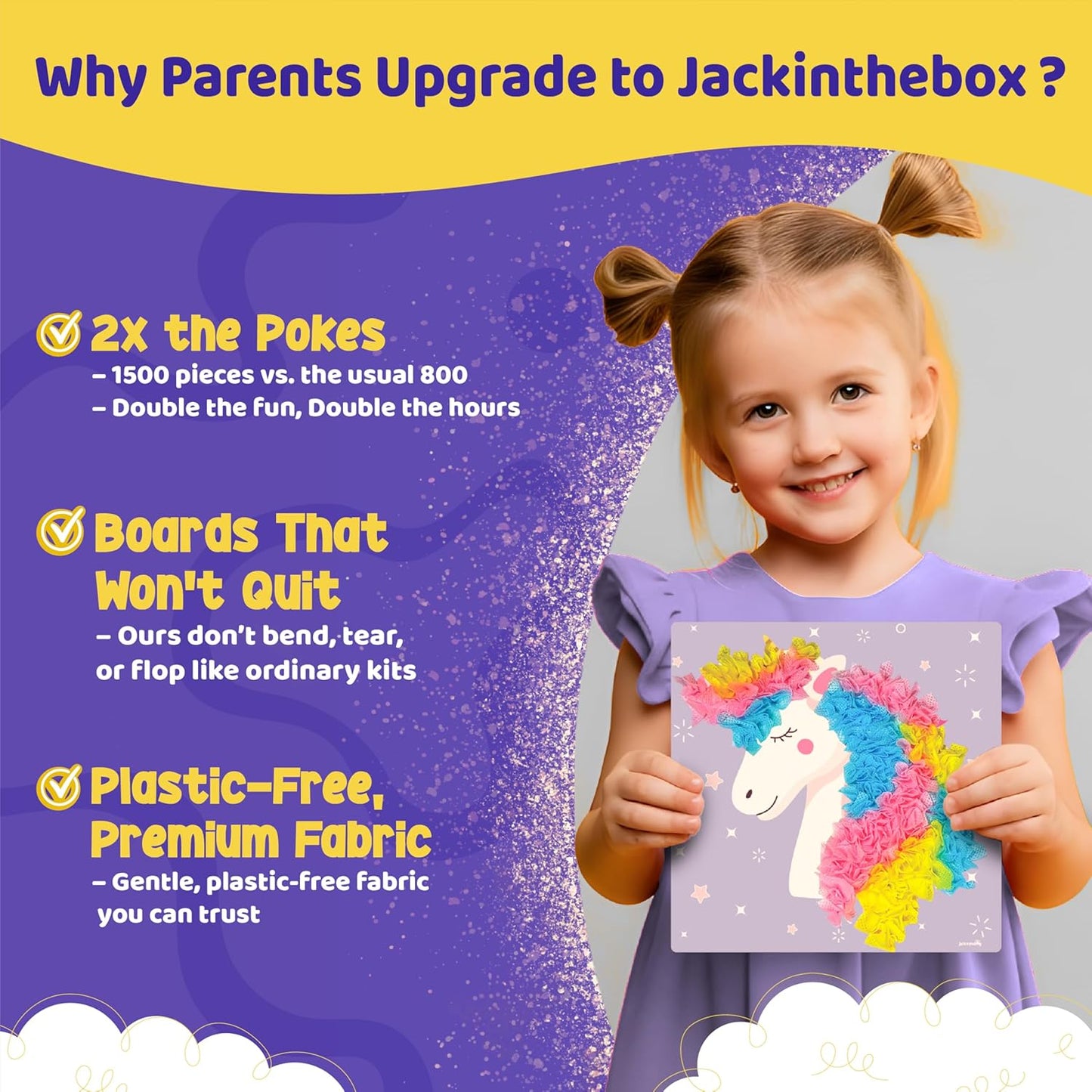 Hot jackinthebox Poke Poke Art – Magical Theme, Mess-Free Fabric Art and Craft, Flower Pressing Kits, Gift for Kids, Girl Gifts, DIY Activity Boy Gift, Best Gift for Girls and Boys Ages 4 5 6 7 8