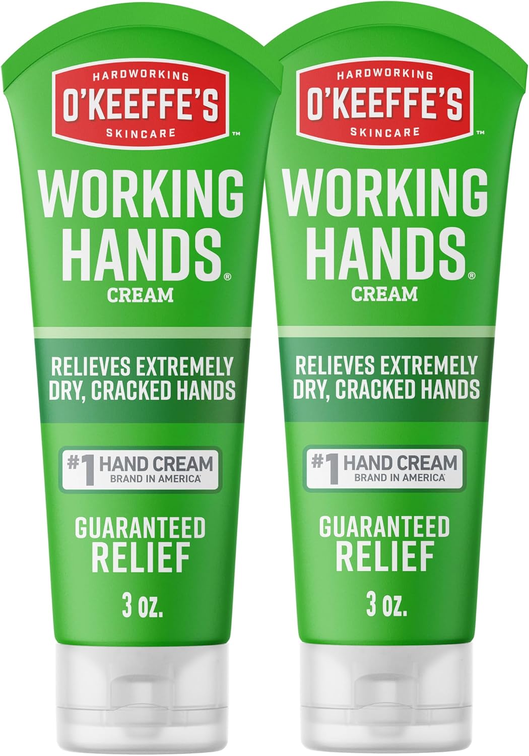 HotO'Keeffe's Working Hands Hand Cream for Extreme Dryness - 3 oz Tube (2 Pack) - Repairing Skincare for Cracked, Dry Hands