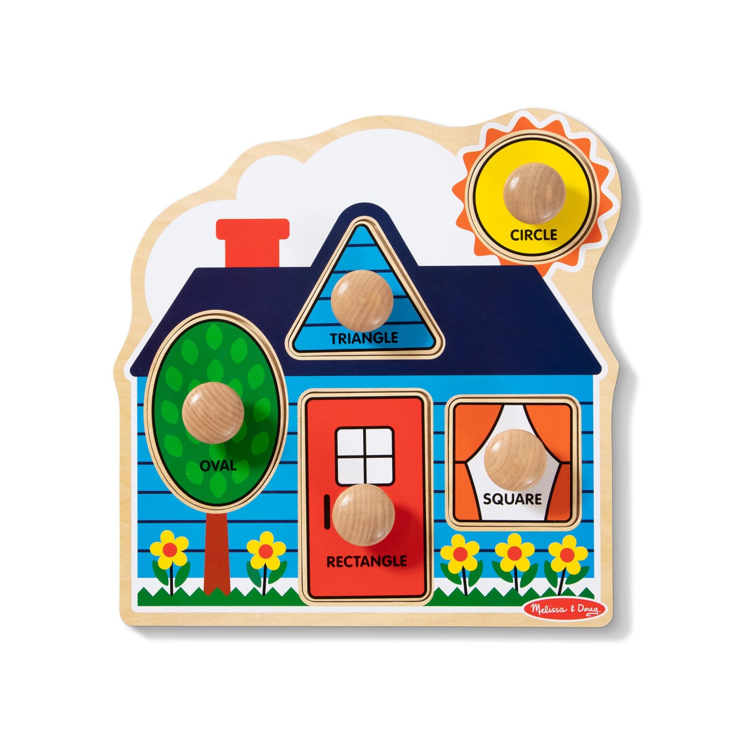 Hot Melissa & Doug Pet Animals Jumbo Knob Puzzle, Wooden Peg Puzzle for Toddlers, Educational Toy for Shape Recognition and Fine Motor Skills, Ages 1+