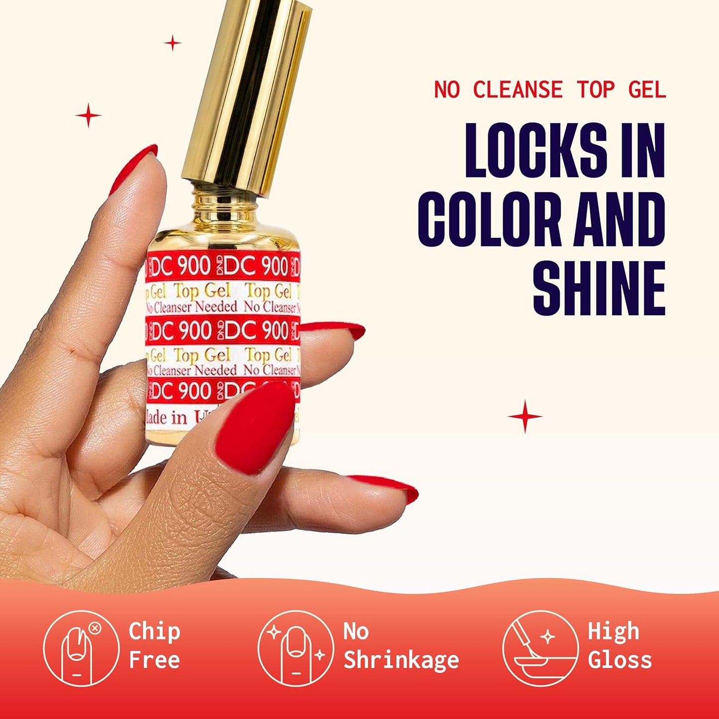 HotDND Base Gel and Top Gel Polish Set, UV/LED GelBase Polish and No Cleanse Top Coat, Professional Gel Polish Duo, 0.5 Fl Oz Each