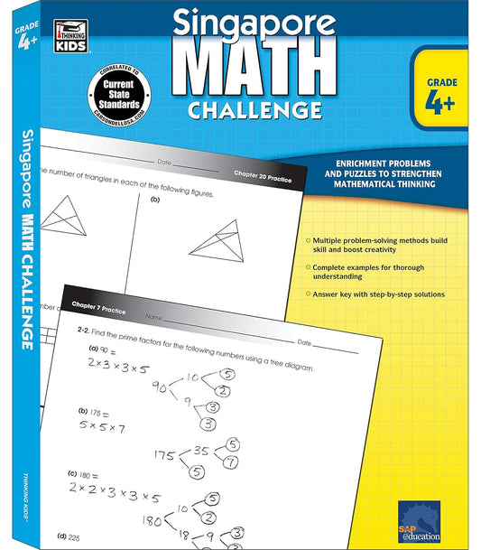 Hot Singapore Math Challenge Workbook—Common Core Math for Grades 4-6, Addition, Subtraction, Multiplication, Division, Formulas, Classroom or Homeschool Curriculum (352 pgs) (Volume 20)