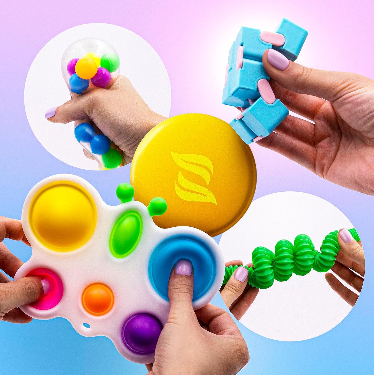 HotFidget Poppers Pack – 50 Pcs Fidget Toys, Party Favors for Kids 8-12, Stocking Stuffers, Bulk Sensory Toys for Classroom Treasure Box Prizes, Goodie Bags, Birthday Gifts